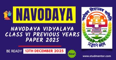Navodaya Vidyalaya Class VI Previous Years Paper 2025