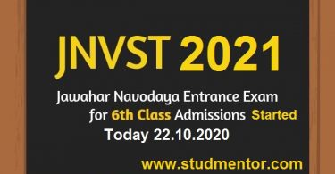 jnvst-2021-for-Class-vi started today