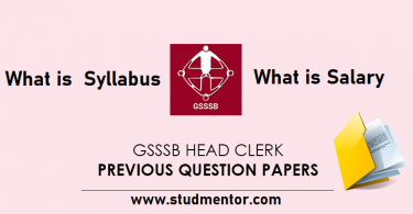 GSSSB Head Clerk Salary Syllabus and Previous Years Papers 2021