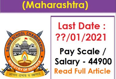 New Recruitment of Sainik School Chandrapur 2022