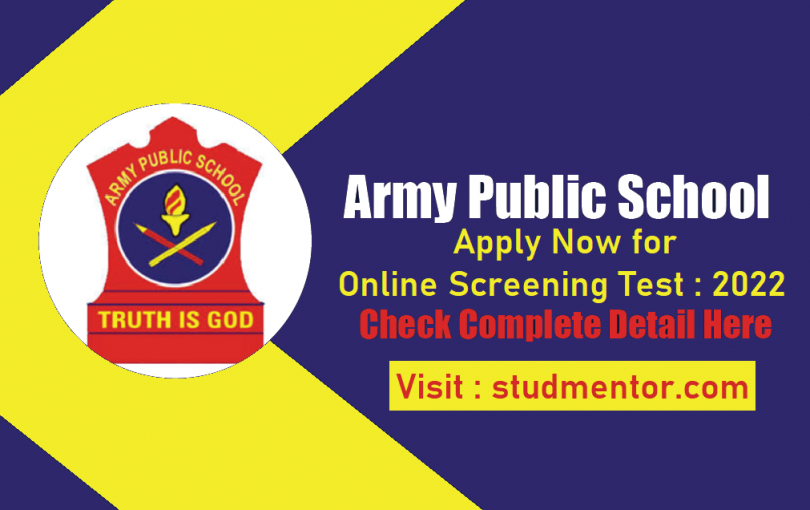 136 Army Public Schools APS Apply Now for Online Screening Test 2022