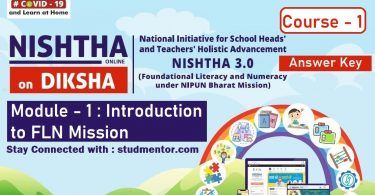 Nishtha 3.0 FLN Diksha Portal Module 1 Introduction to FLN Mission Answer Key
