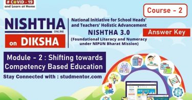 Nishtha 3.0 FLN Diksha Portal Module 2 Shifting towards Competency Based Education Quiz Answer Key