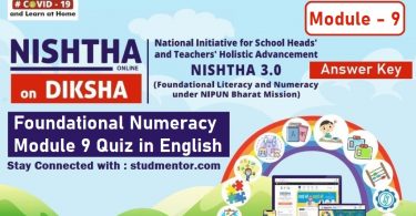 Foundational Numeracy Quiz Nishtha-3.0-Module-9-Quiz-Answer-Key-In-English