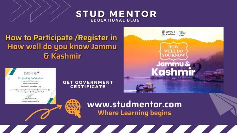 How to Participate Register in How well do you know Jammu & Kashmir