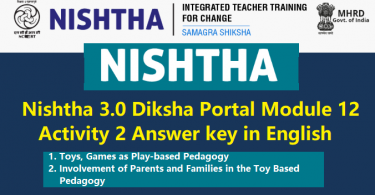 Nishtha 3.0 Diksha Portal Module 12 Activity 1 Answer key in English