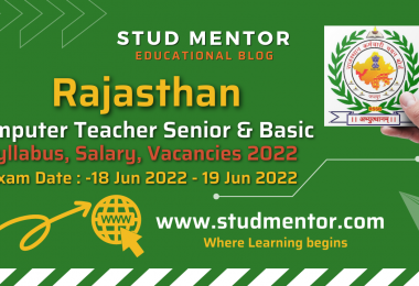 Rajasthan Computer Teacher Senior & Basic Syllabus, Vacancies 2022