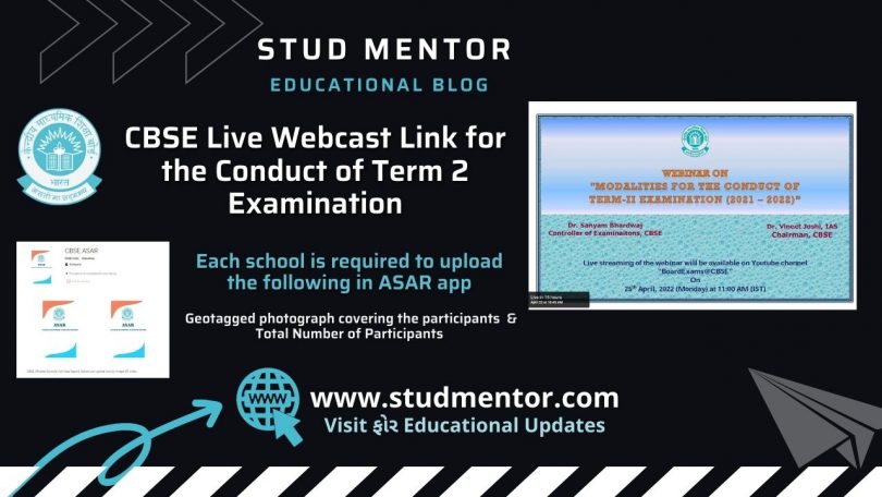 CBSE Live Webcast Link for the Conduct of Term 2 Examination