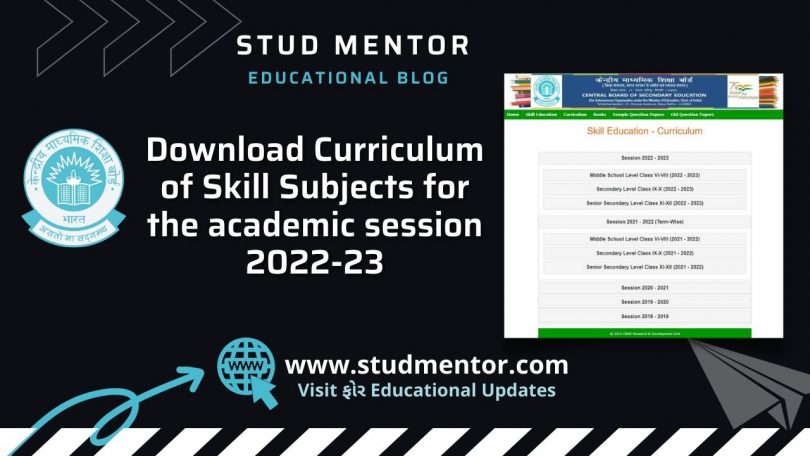 Download Curriculum of Skill Subjects for the academic session 2022-23