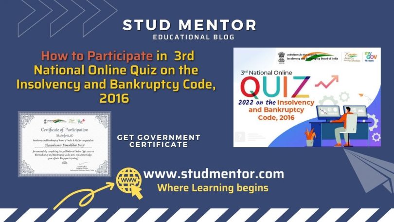 Participate in 3rd National Online Quiz on the Insolvency and Bankruptcy Code, 2016