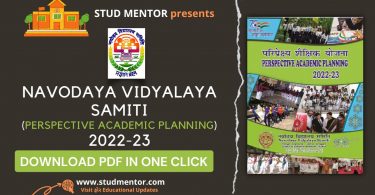 Download Navodaya PAP (Perspective Academic Planning) 2022-23