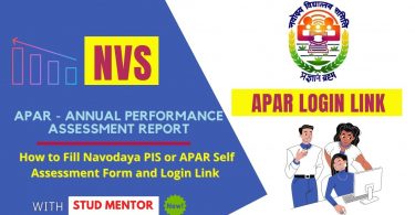 How to Fill Navodaya PIS or APAR Self Assessment Form and Login Link