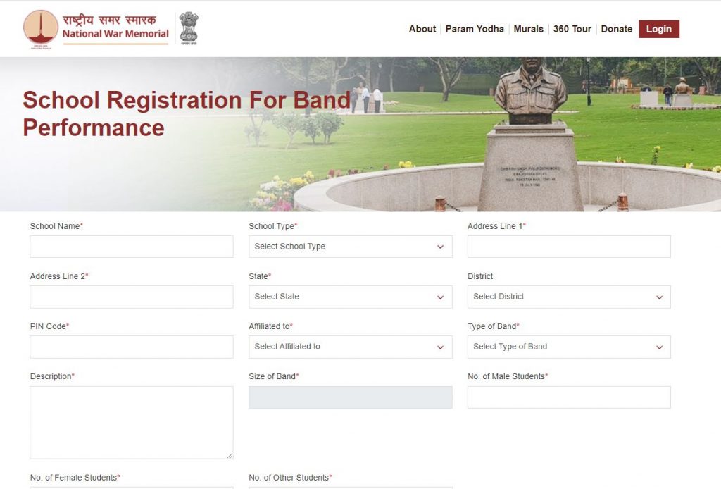 Registration form