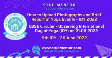 CBSE Circular - Observing International Day of Yoga (IDY) on 21.06.2022