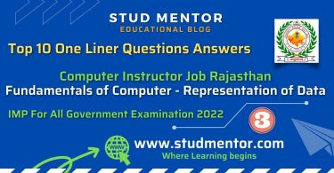 Fundamentals of Computer - Representation of Data (One Liner) Computer Instructor