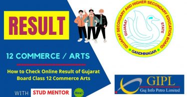 How to Check Online Result of Gujarat Board Class 12 Commerce Arts