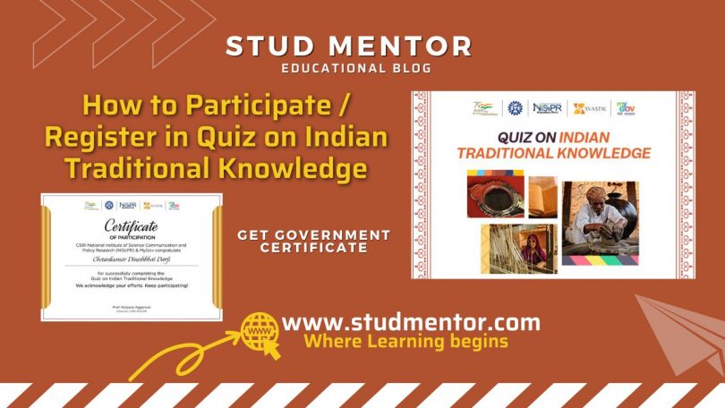 How to Participate Register in Quiz on Indian Traditional Knowledge