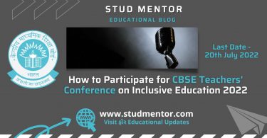 How to Participate for CBSE Teachers' Conference on Inclusive Education 2022