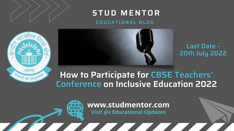 How to Participate for CBSE Teachers' Conference on Inclusive Education 2022