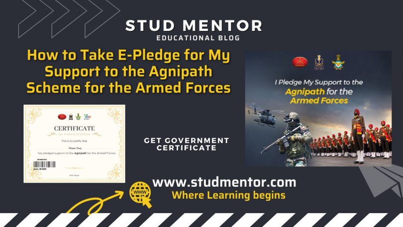 How to Take E-Pledge for My Support to the Agnipath Scheme for the Armed Forces