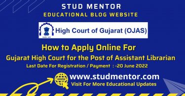 How to apply Online for High Court Gujarat Assistant Librarian Post