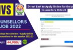 Navodaya Job Recruitment - Apply Online for Syllabus Counsellors for the session 2022-23
