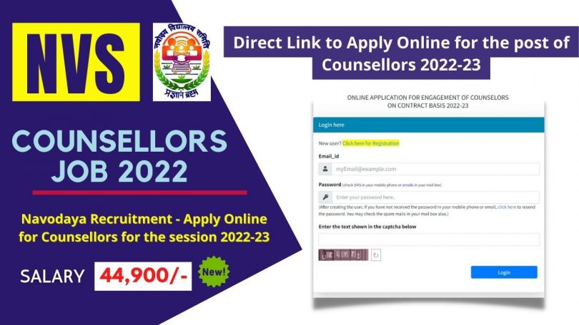 Navodaya Job Recruitment - Apply Online for Syllabus Counsellors for the session 2022-23