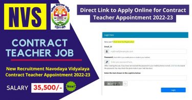 New Recruitment Navodaya Vidyalaya Contract Teacher Appointment 2022-23