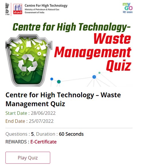 Play Quiz Center for High Technology waste Management