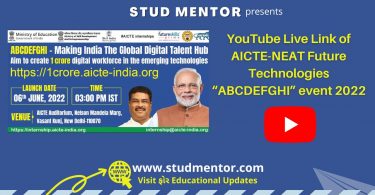 YouTube Live Link of AICTE-NEAT Future Technologies “ABCDEFGHI” event