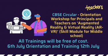 CBSE Circular - Orientation Workshop on ‘Augmented Reality & Virtual Reality