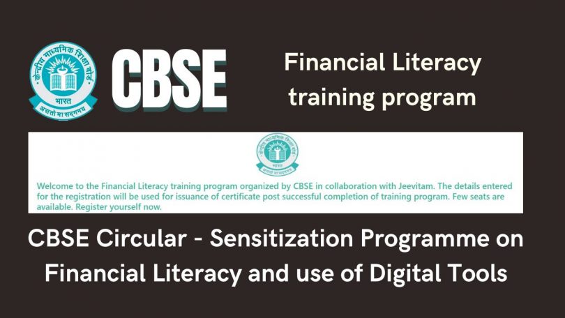 CBSE Circular - Sensitization Programme on Financial Literacy and use of Digital Tools