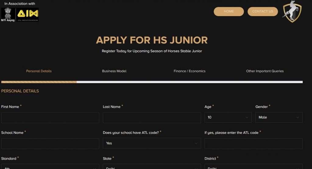 Direct Link for Registration in ‘Horses Stable Junior’ by Atal Innovation Mission