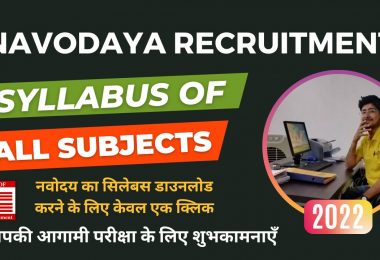 Download NVS PGT Syllabus in PDF for All Subjects in Navodaya Written Exam