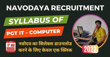 Download Navodaya Syllabus for written exam for PGT (Computer Science & IT)