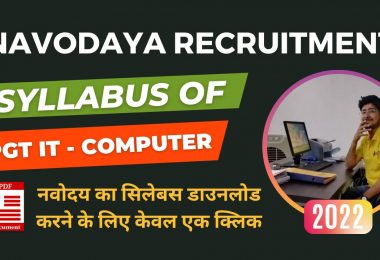 Download Navodaya Syllabus for written exam for PGT (Computer Science & IT)