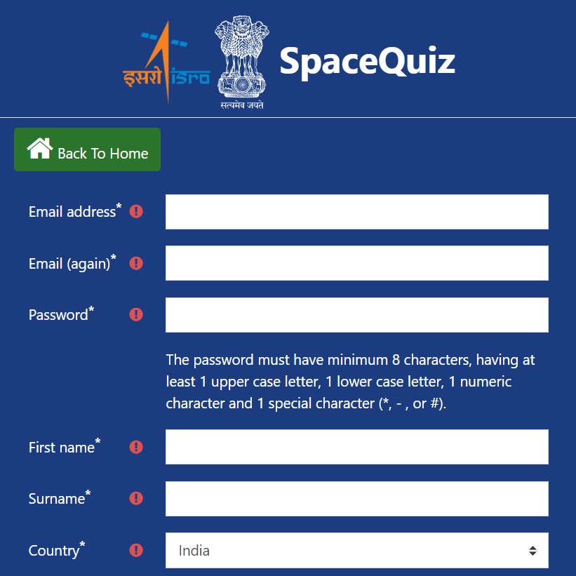 How to Participate in Space Quiz & Competition on Moon Day- Registration Form