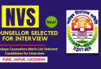 Navodaya Counselors Merit List Selected Candidates for Interview Personal Talk