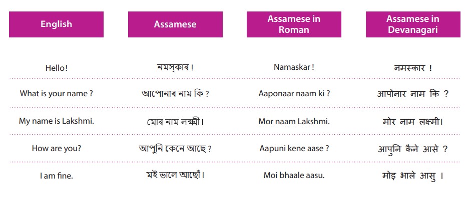Sample for Example of Assamese Language (5 Sentances)