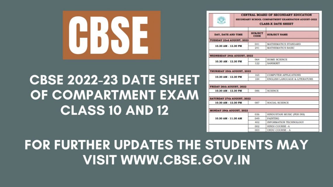 cbse class 10 exam date sheet 2022 23