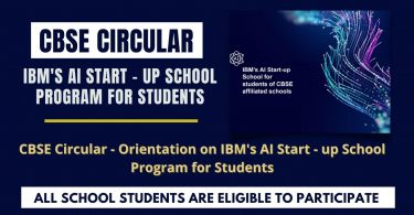 CBSE Circular - Orientation on IBM's AI Start - up School Program for Students
