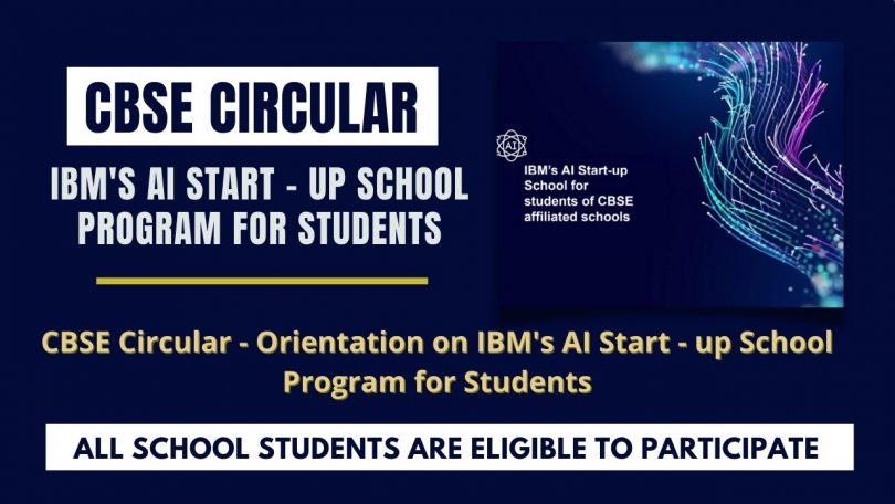 CBSE Circular - Orientation on IBM's AI Start - up School Program for Students
