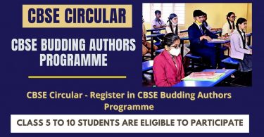 CBSE Circular - Register in CBSE Budding Authors Programme