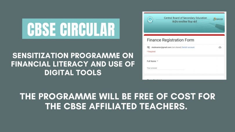 CBSE Circular - Sensitization Programme on Financial Literacy and use of Digital Tools 2022
