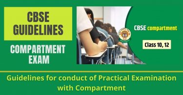 CBSE Declared - Guidelines for conduct of Practical Examination with Compartment