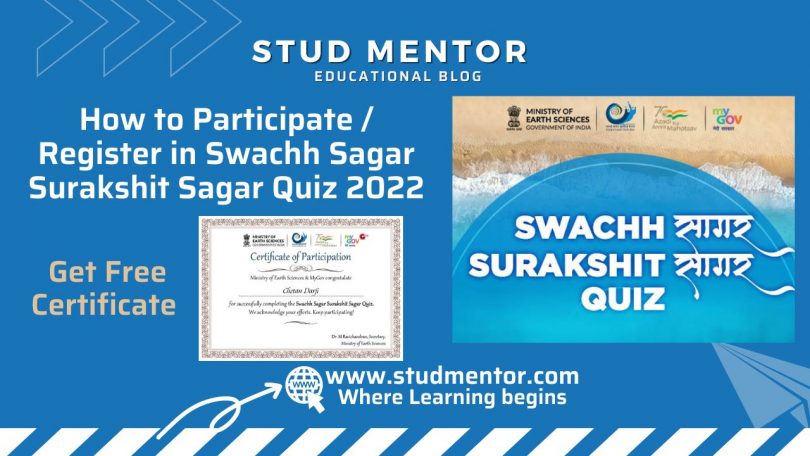 How to Participate Register in Swachh Sagar Surakshit Sagar Quiz 2022