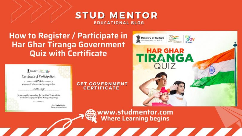 How to Register Participate in Har Ghar Tiranga Government Quiz with Certificate 2022