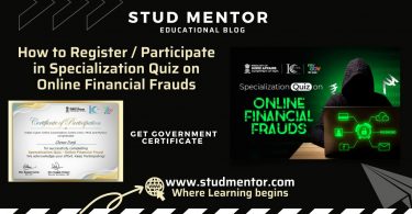 How to Register Participate in Specialization Quiz on Online Financial Frauds 2022