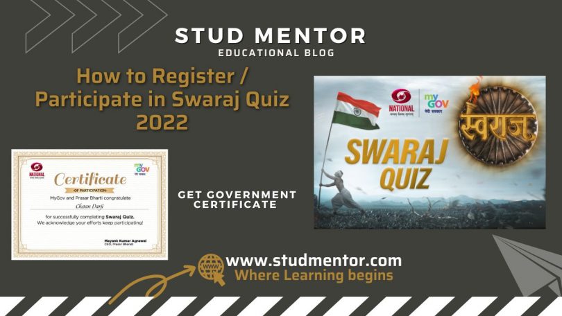 How to Register Participate in Swaraj Quiz 2022