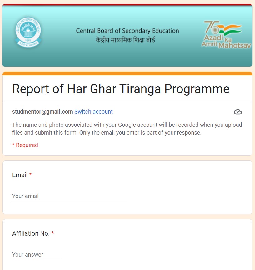 upload photos and brief report of har ghar tiranga program 2022